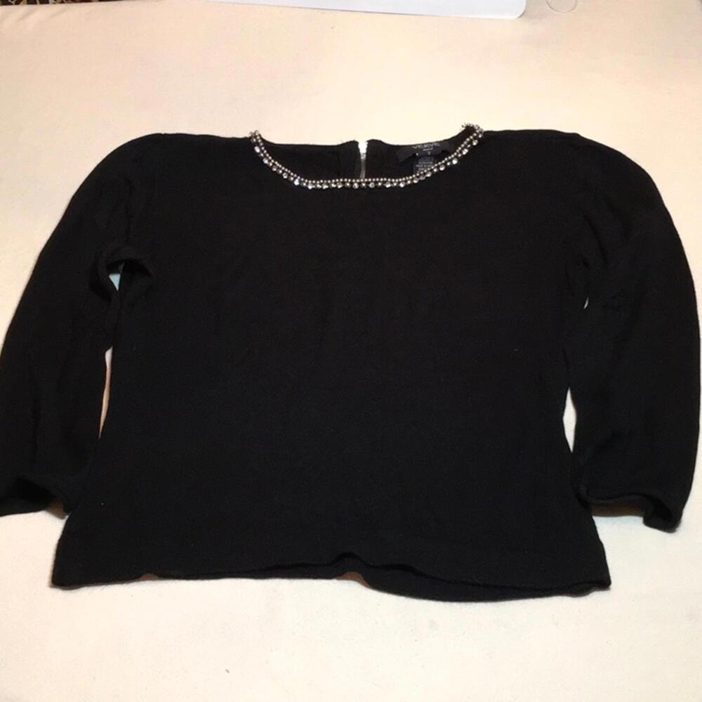 🍁Verve ami Black Embellished Rayon sweater Small - Picture 8 of 8